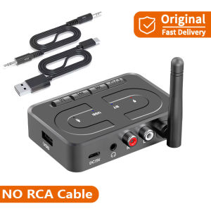 MultiFunction Bluetooth 6.0 Audio Receiver Adapter Stereo Sound 3.5mm AUX RCA Output Play Handsfree Mic For Car Home Speaker Amp