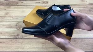 Lika  Shoes Carla 2 - Sepatu Pantofel Heels Wanita Premium Kulit Kerja Formal Fantofel Cewek Pantopel Formal  Perawat Pns Kantoran Warna Hitam