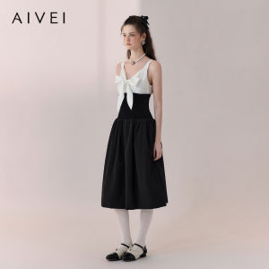 AIVEI | Elegant French Party Colorblock Strappy Dress