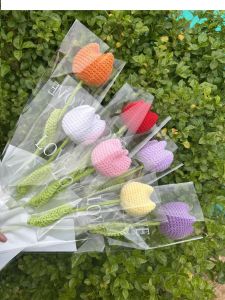 40cm Handmade Knitted Roses Woolen Finished Flower  Crochet Sunflower Bouquet Crochet Flowers Artificial Sunflower Flowers Valentines Day Gift Holiday Gift