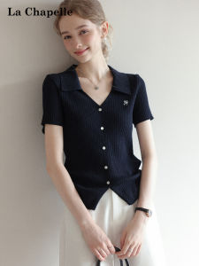 La Chapelle | Embroidered Slim Fit Summer T-Shirt Womens