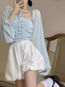 Quần Short Xếp Ly Cạp Cao Thường Ngày Cho Nữ Quần Áo Làm Việc Mùa Hè 2025 Chất Liệu Khác 100% Trang Phục Công Sở