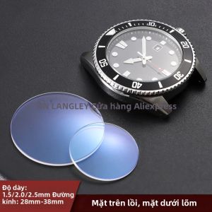 1 Chiếc Đôi Vòm AR Xanh Dương Kính Đồng Hồ Thay Thế Pha Lê Trong Suốt 1.5/2.0/2.5 Mm Đường Kính Dày 28 Mm-38.5 Mm Cho Thợ Đồng Hồ