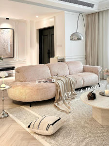 Nordic Modern Simple Straight Row Sofa Living Room Home Use Cream Style New Model Snail Hair Sofa Fabric Sofa Cloud Style