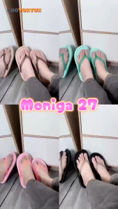 Dép Thái Lan Nữ Xỏ Ngón Chính Hãng Monobo Moniga 27 quai đính hình - màu xám xanh navy cam be hồng