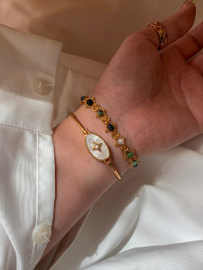 Dopamine Rainbow Colored Natural Stone Bracelet Womens Style 2025 New Luxury Minimalist High-End Feeling Hand Jewelry