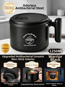 XIAOCHUSHU | Stainless Steel Instant Noodle Bowl with Lid Individual Use