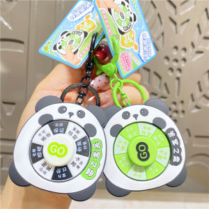 Creative Cartoon Panda Keychain Cute Electronic Roulette Childrens Toy Couples Bag Decorations Small Hanging Ornaments