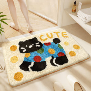 VIKAMA Cute Bear Rug for Bathroom Entrance Kids Room Decor Soft and Skin-Friendly Creating a Playful Home Decor