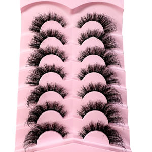 ใหม่ 7 คู่ขนตา 3D ขนตาปลอม 5D Fluffy Faux Mink Lashes Cat EyeLashes Reusable Volume Mink Eyelashes Extension แต่งหน้า