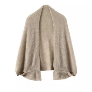 Shoulder and Neck Protection Air-conditioned Office Shawl Blue Wool Knit