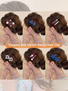 NING ZHOU | Front & Back Fringe Clip Side Hair Clip Flower Duckbill Hairpin