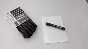 12pcs Permanent Marker CJ-8004 Bullet Tip Pentel Pen Black Markers School & Office Supplies UMISKY