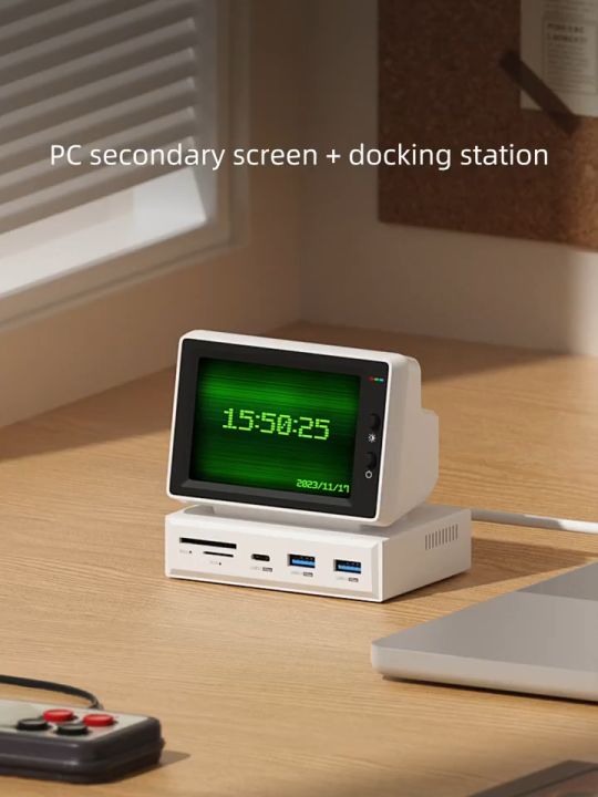 Hagibis Mini Monitor USB-C Docking Station 3.5'' IPS Screen USB 3.0 HOST  HDMI