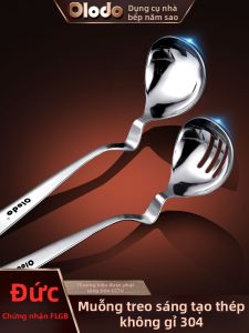 Olodo | Heavy Duty Large Creative Long Handle Home and Commercial Use 304 Stainless Steel Soup Spoon