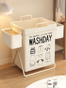 ตะกร้าซักผ้าแบบพับได้สุดหรู ตะกร้าใส่เสื้อผ้าสกปรก ตะกร้าเก็บของแบบแบ่งส่วน ตะกร้าซักผ้า น้ำหนักเบา ใบสำหรับใช้ในบ้าน