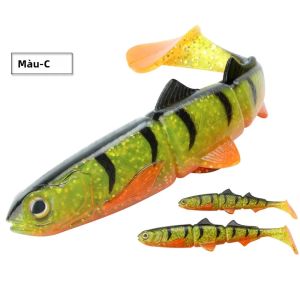 Mồi Câu Giả Mềm Khớp Nối Spinpoler Kiểu Đuôi Chữ T Dành Cho Cá Chó Cá Hồi Cá Vược 16cm/22cm Mồi Giả Shad Isca Pesca