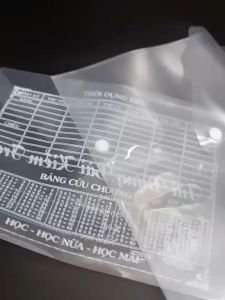 Xấp 20 Cái Bìa Nút Nhựa A5 Túi Đựng Bài Kiểm Tra Nhựa PP Dày Có Độ Trong Suốt Cao