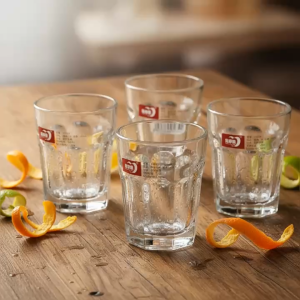 Set 4 Ly Thủy Tinh Dáng Đa Giác 45ml – Cốc Uống Rượu Espresso Shot Pha Chế Đáy Dày Sang Trọng