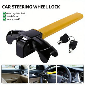 Universal T-Type Car Steering Wheel Lock Anti-Theft Rotation Safety Lock with 2 Keys for Auto Vehicle Security