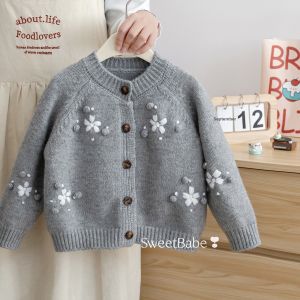 Floral Knitted Cardigan for Girls