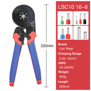Clamp Tubular 16mm Crimping Pliers For Tube Terminals Set Electronics Multitool Wire Stripper Tools Cutter Hand Tool 16-6