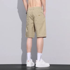 Ice Silk Five-Quarter Shorts Mens Summer Thin Fashion 2025 Business Clear Year Dad Casual Mid-Pants New Model Loose Fit Casual Pants