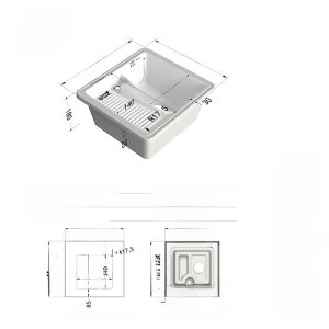 Pournelle Ceramic Sink Integrated Laundry Basin with Scrub Board for Balcony Undermount Bathroom Furniture Face Basin