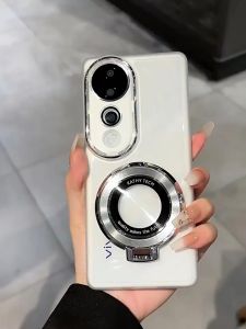 Vivo V40 5G Case Vivo V40 Pro 5G Case Clear Transparent Shockproof Phone Case With Magnetic With Ring Holder Bracket Camera Protector Lens Cover soft Jelly Case