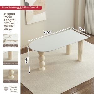 OUQI | Cream Style Compact Oval Table