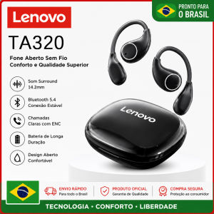 Lenovo | New Lenovo TA320 Bluetooth5.4 Wireless Earphones Long Battery Life HiFI Stereo Headphone Noise Cancelling Sport Headset With Mic