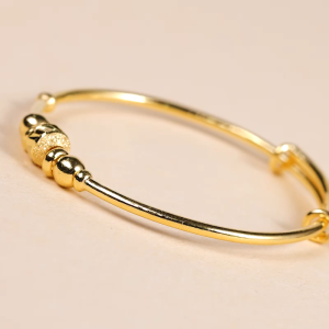 Chow Sang Sang 周生生 999.9 24K Pure Gold Chinese Gifting Collection Newborn Adjustable Bangle for Tiny Size 27195K Price-by-Weight 5.24g Gold