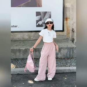 New Baggy Pants For Kids Girl 7-15yrs Bow Design Street Style Loose Pants Quick Dry Pants For Kids Girl Trendy OOTD For Kids Girl