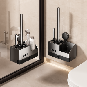 แปรงขัดห้องน้ำแบบติดผนังพร้อมที่วาง ไม่ต้องเจาะรู ใช้ได้ทั้งแบบตั้งพื้นและแบบติดผนัง ไม่มีมุมอับ