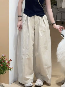 Shalldoer | Quần ống rộng cạp cao mùa hè mỏng rộng rãi phong cách Hàn Quốc quần ống đứng thường ngày cho nữ quần dài thẳng