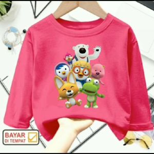 Kaos atasan anak usia 1-12 tahun Pororo Bird lengan panjang