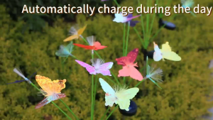 Solar Colorful butterfly solar light outdoor lighting Solar Powered Flower Stake Light Fairy Lights for Yard Lawn Garden