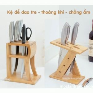 Kệ để dao kéo bằng tre siêu thoáng khí tuyệt đối phong cách Bắc Âu. Giá để dao đơn giản tinh tế chữ Z chữ R