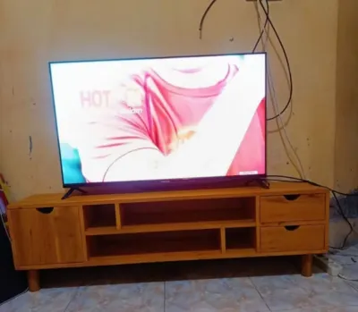Ready Stok Meja Tv Minimalis Modern Kayu Mahoni Grade A