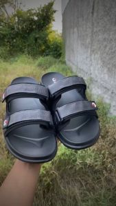 Logic - Sandal Slipper Webing Pria Velcro Grey