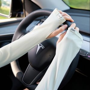 MiiOW | Cat Woman Driving Arm Protector Ice Silk Cooling Sun Protection Sleeve Covers Women Summer Cycling UV Protection Extended Ice Sleeve