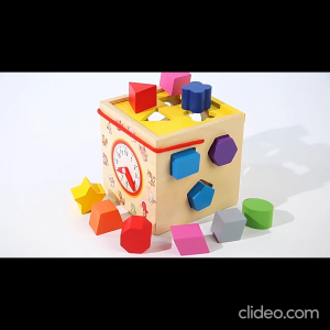 Hộp Thả Hình Khối Gỗ Montessori 12 Khối - Đồ Chơi Giáo Dục Sớm Kèm Đồng Hồ Luồn Dây Nhận Biết Hình Học Cho Bé