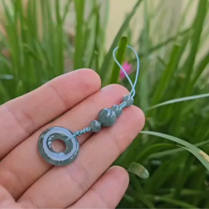 Q2561 Móc treo điện thoại đồng điếu Lam Ngọc hoa băng ko kén mệnh - Phong Thủy TUDO