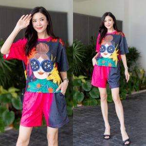 ชุดเซ็ท 2ชิ้น  เสื้อคอกลมทรงหลวม พิมพ์ลาย และเจ้าเสือน้อยน่ารักแบบสุดๆ ใส่หลวมๆ ชิลล์ๆ  สบายๆ คร้าา  มาพร้อมกางเกงทรงวอมล์ เอวสม็อค ขาสั้นงาน Order พิมพ์ลายหน้า/ หลังเริ่ด อย่างดี ️️ ใส่สบาย มว้ากกกกกกกกก  ** ใส่เดินทาง ขึ้นเครื่อง หรือออกกำลังกาย So Cute