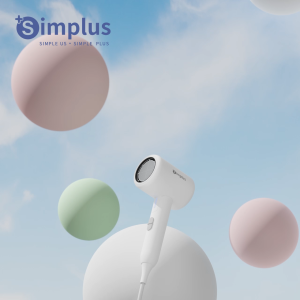 SimplusPink Foldable Hair Dryer 150 million Ionic Hair Care 1250W Power 3 Adjustable Modes For Travel and Home