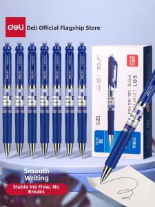 deli | Blue Ballpoint Pen 0.5mm Student Office Use Smooth Non-stopping