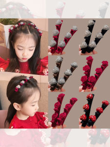 Elegant Hair Styling Tool Duckbill Clip Diamond Encrusted Side Bangs Hair Accessories for Children New Years Headwear