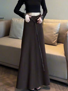 Stylish High-Waisted A-Line Wool Skirt