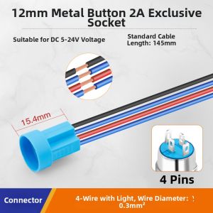 kuicc | Self-reset Auto-lock Waterproof Button Switch with Light 24V