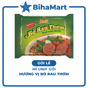 [GÓI LẺ] - UNI-PRESIDENT - Mì Unif hương vị Bò Rau Thơm (72g/gói) - Mì ăn liền Unif Mì Unif gói bò rau thơm